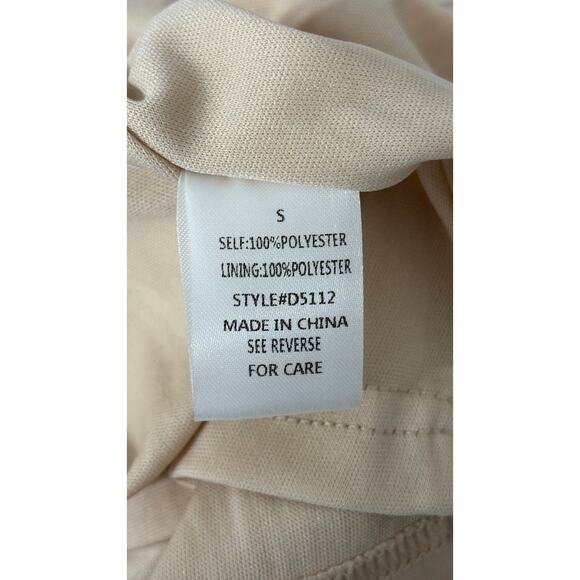 See And Be Seen Metallic Pleat Maxi Dress Womens Small Short Sleeve Gown Gold - Picture 13 of 13